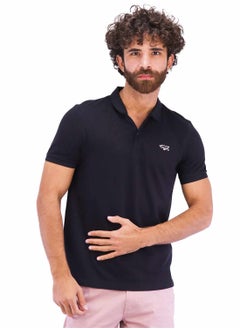 GIORDANO Men's Embroidery Solid Polo - Black  - Image 1