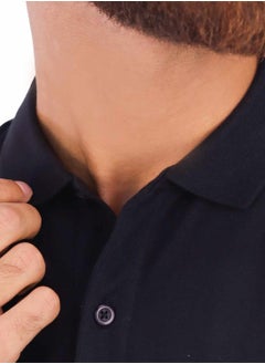 GIORDANO Men's Embroidery Solid Polo - Black  - Image 3