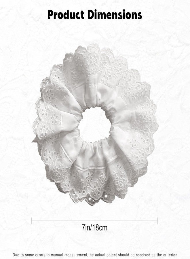 Zhuluck White Hair Ties for Women - Hair Scrunchies Girls Lace Design - Premium Fabric Ponytail Holder Hair Tie for Women Thick Curly Hair Accessories Beauty and Personal Care - Image 2