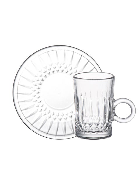 طقم أكواب وصحون شاي زجاج دواليكس من كوزين آرت -  مل،  قطعة، شفاف