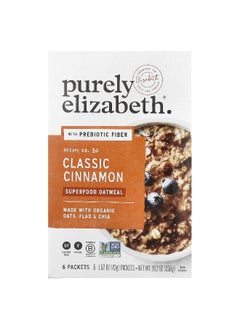 purely elizabeth Purely Elizabeth, Superfood Oatmeal With Prebiotic Fiber, Classic Cinnamon, 6 Packets, 1.52 oz (43 g) Each  - Image 1