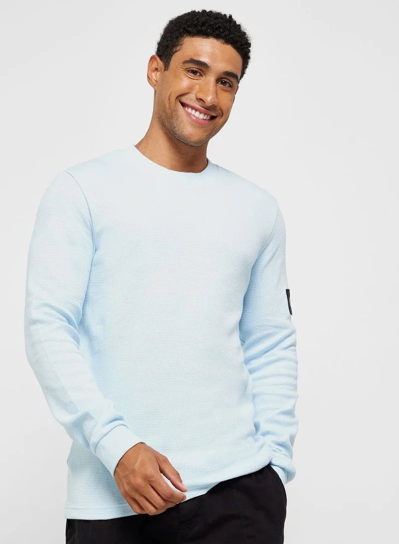 Calvin Klein Jeans Badge Waffle Crew Neck T-Shirt
