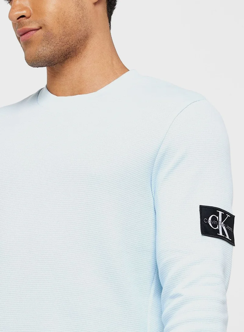 Calvin Klein Jeans Badge Waffle Crew Neck T-Shirt