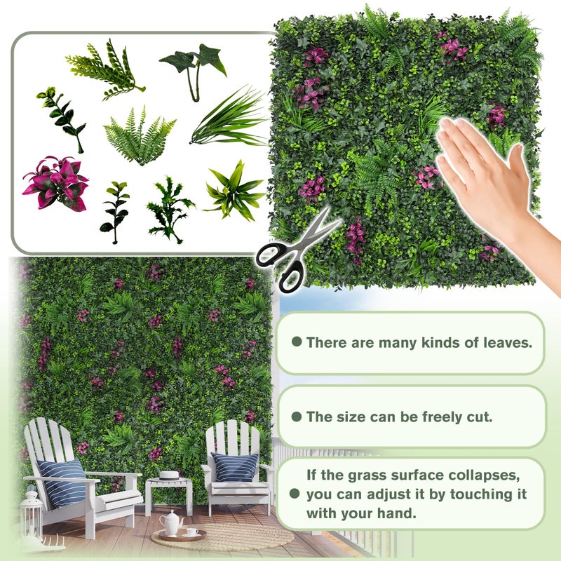 DOPGIB Greenery Grass Wall Boxwood Plant Roll: 40"x120"(33.5 SQFT) with UV Resistant Green Leaves Faux for Interior Wall, Greenery Backdrop,Garden and Indoor Outdoor Plant Panel Covering Privacy - Image 3