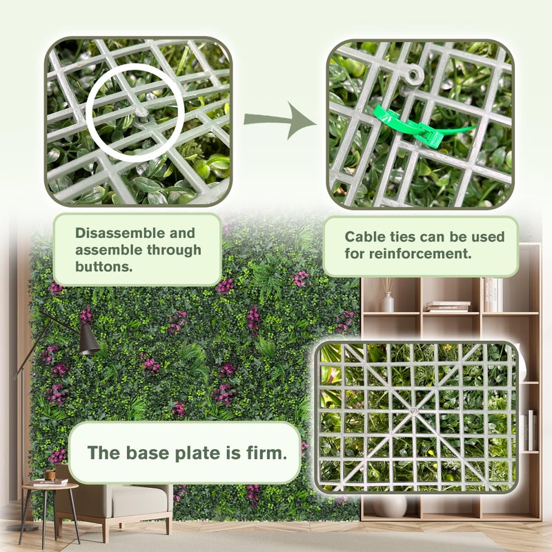 DOPGIB Greenery Grass Wall Boxwood Plant Roll: 40"x120"(33.5 SQFT) with UV Resistant Green Leaves Faux for Interior Wall, Greenery Backdrop,Garden and Indoor Outdoor Plant Panel Covering Privacy - Image 4