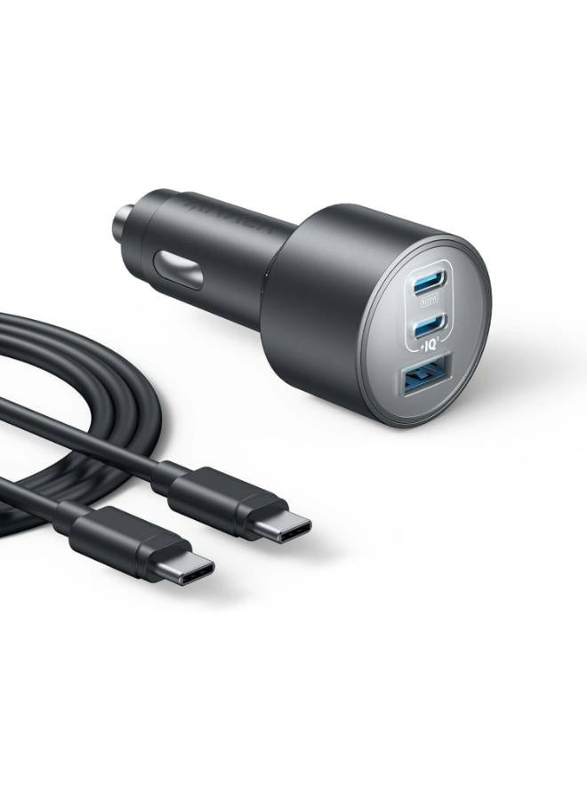 Anker USB-C Car Charger, 167.5W Max 3-Port Ultra-Compact Type-C Fast Car Charger, for MacBook Pro/Air, iPhone 15/14 / 13 Series, Samsung S24 / S23, iPad Pro, AirPods, and More