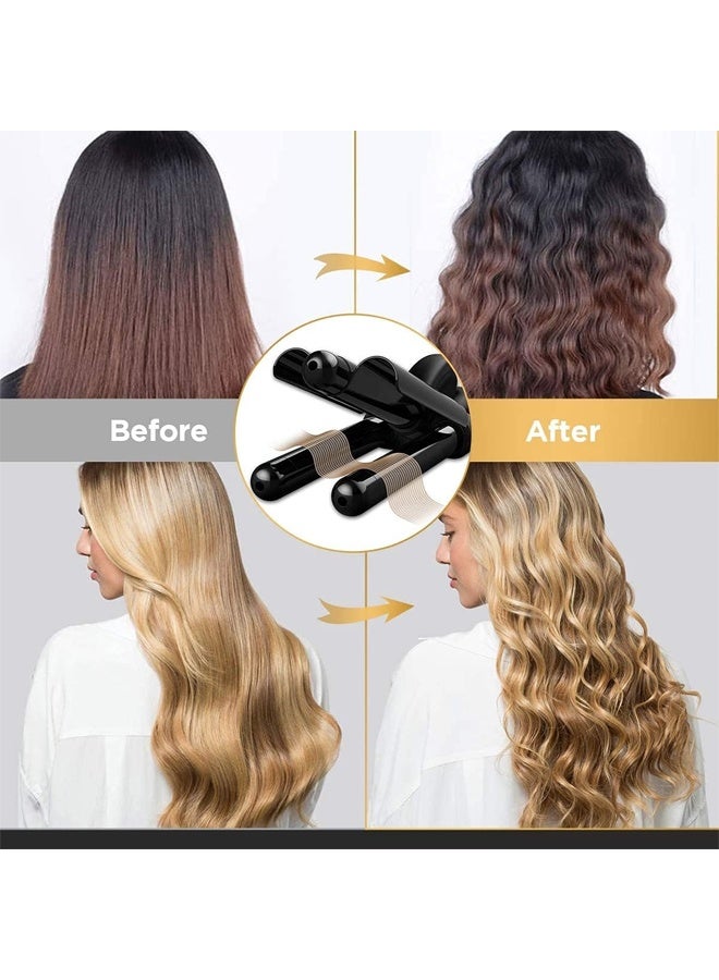 DUNISO Hair Curling，3 Barrel Curling Iron,Ceramic Hair Wavers Curling，Egg Roll Hair Styling Tools，Hair Styler Wand Curler Irons，for All Hair Types,Black - Image 4
