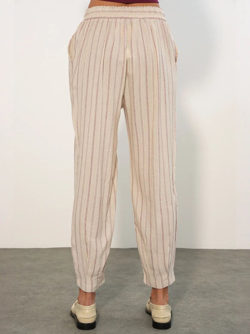 BIG DART BDART Striped Linen-blend Jogger Pants - Image 4