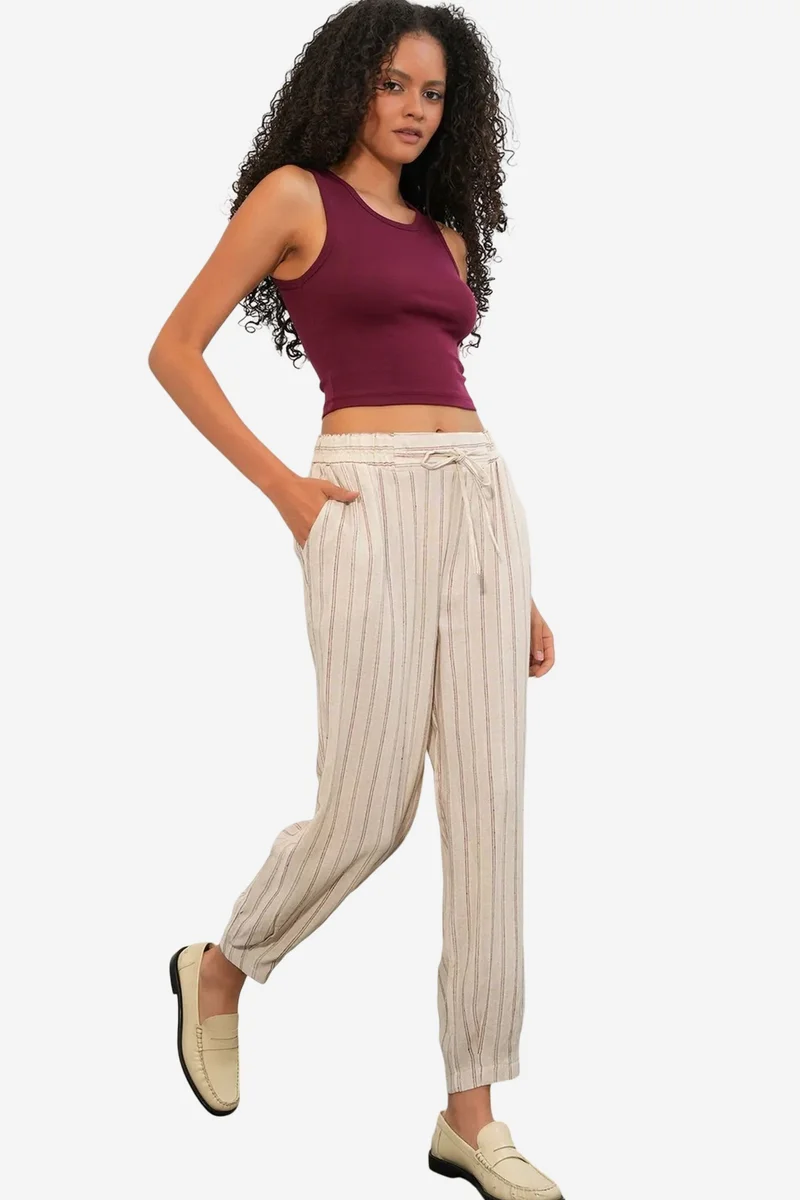 Big Dart BDART Striped Linen-blend Jogger Pants