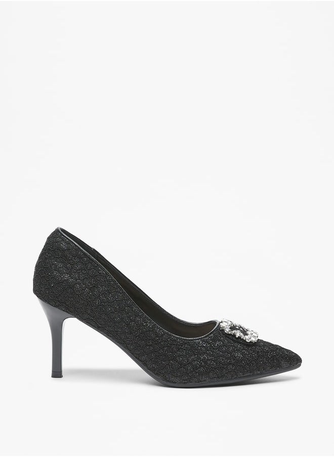 Flora Bella - Women's Embellished Slip-On Pumps with Stiletto Heels - Image 1