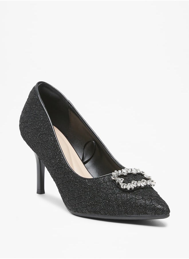 Flora Bella - Women's Embellished Slip-On Pumps with Stiletto Heels - Image 1