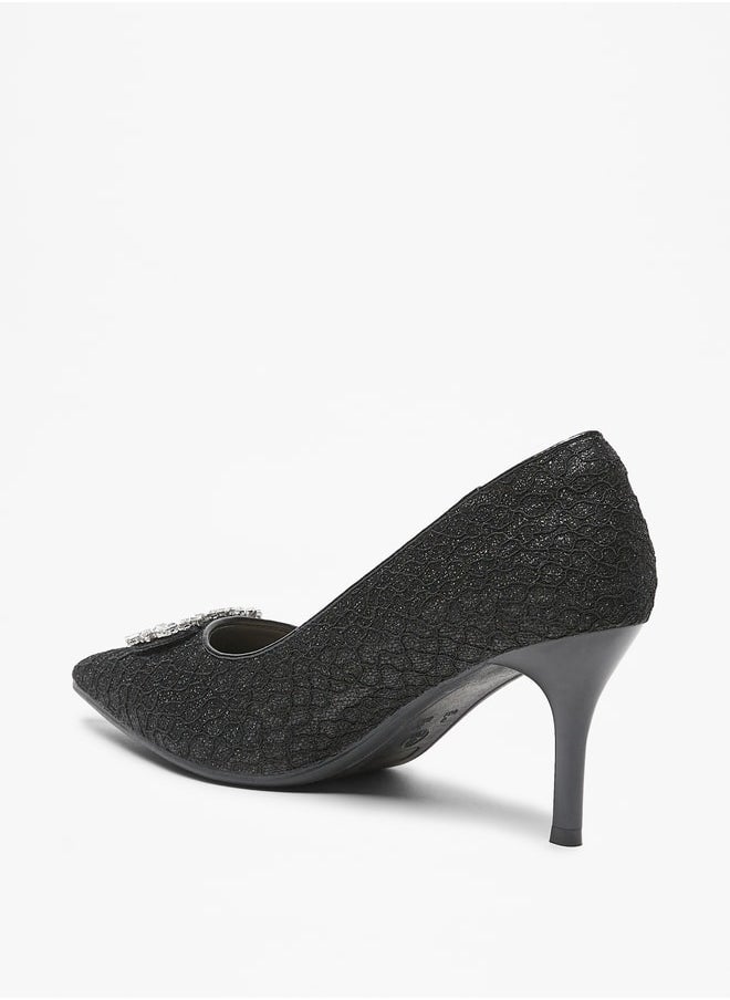 Flora Bella - Women's Embellished Slip-On Pumps with Stiletto Heels - Image 1
