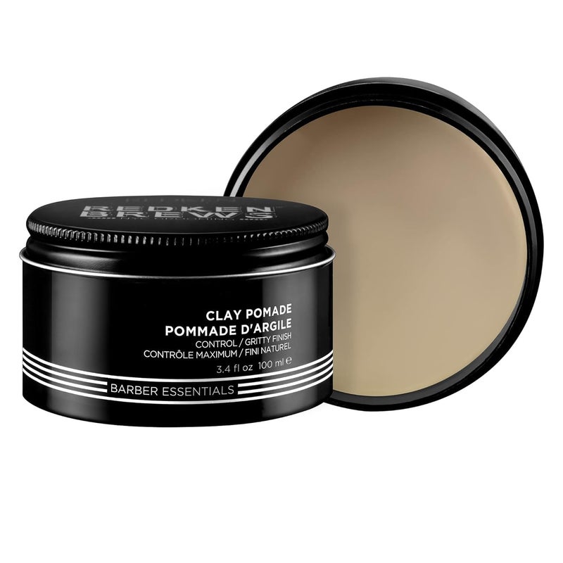 Redken Brews Clay Pomade For Men  Volumizes Fine And Medium Hair With LongLasting High Hold and Matte Finish