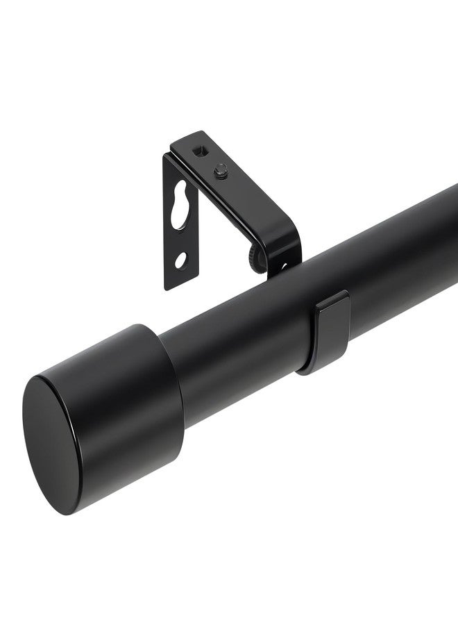 MERJULAN Extra Strong 1 Inch Black Curtain Rod for Large Windows - Heavy Duty Adjustable 72 to 140 Inch Rod Set with Decorative Finials & Mounting Brackets - Bathroom, Kitchen, Bedroom - Image 1