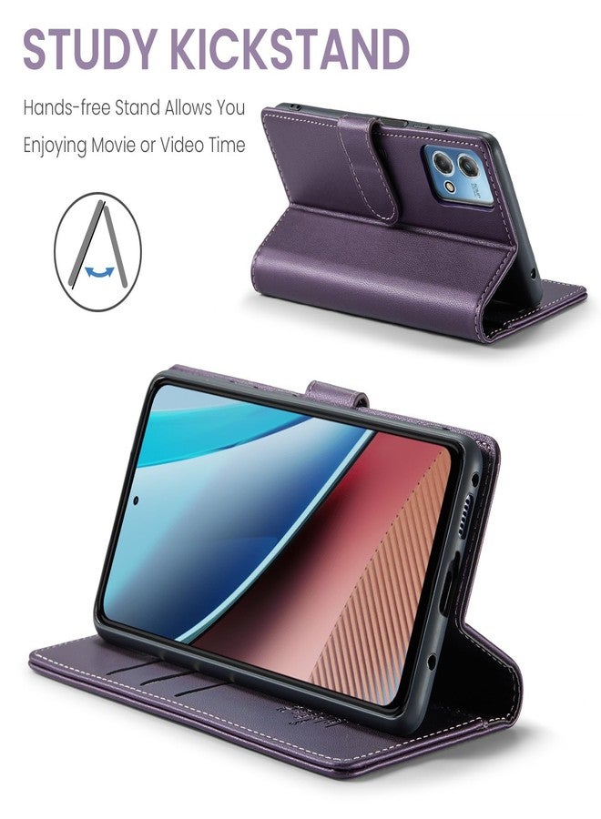 FLIPALM Wallet Case for Moto G Stylus 5G 2024, RFID Blocking Credit Card Holder, PU Leather Folio Flip Kickstand Protective Shockproof Cover for Motorola Moto G Stylus 5G 2024 (Purple) - Image 4