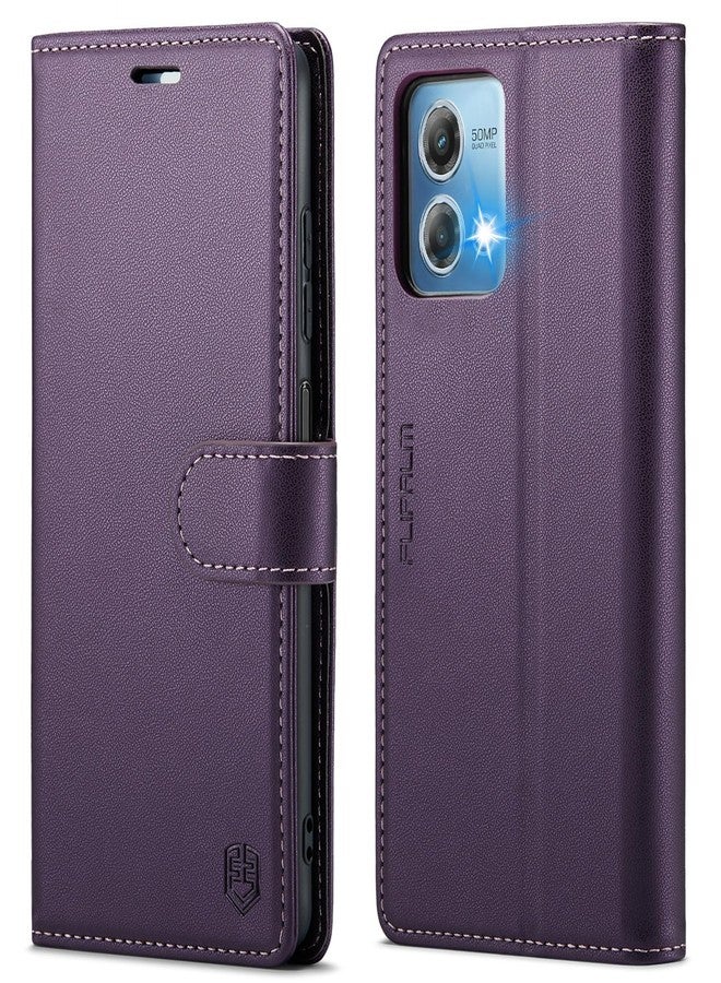 FLIPALM Wallet Case for Moto G Stylus 5G 2024, RFID Blocking Credit Card Holder, PU Leather Folio Flip Kickstand Protective Shockproof Cover for Motorola Moto G Stylus 5G 2024 (Purple) - Image 1