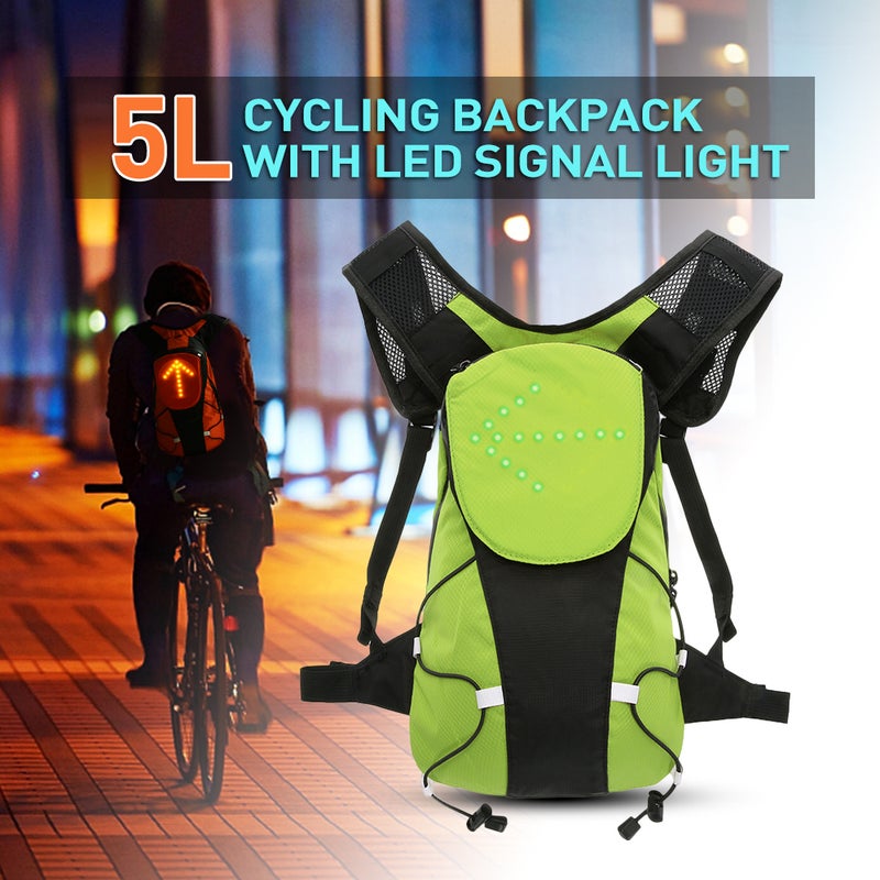 5L Lightweight USB Rechargeable Reflective Backpack with LED Signal Light Outdoor Sport Safety Bag Gear for Cycling Running Walking Jogging - Image 2