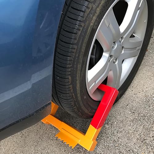 Hedume قفل عجلة هيدوم، قفل مقطورة ثقيل، قفل عجلة مع 2 مفتاح أحمر، قفل عجلة مضاد للسرقة قابل للتعديل للسيارة، الشاحنة، المقطورات، سيارة التخييم، شاحنة الفان - Image 4