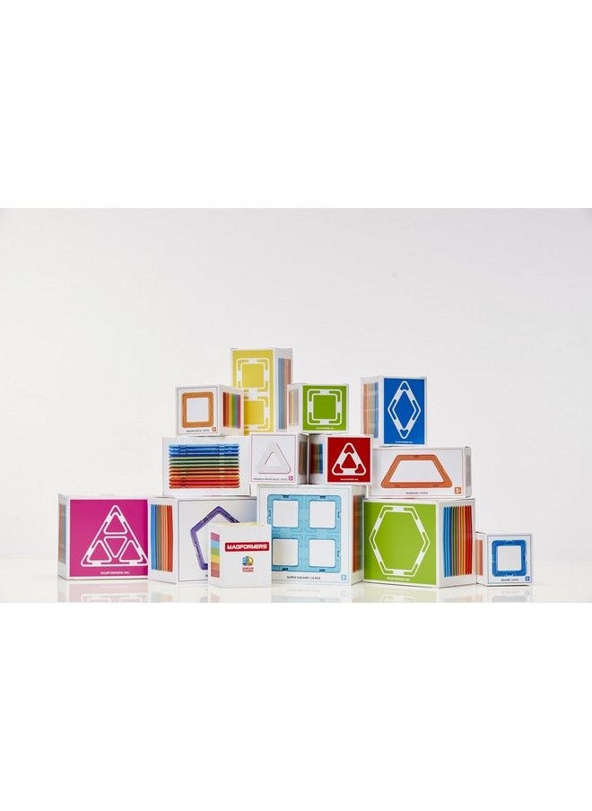 Magformers Super Square 12 Pieces Rainbow Colors Educational Magnetic Geometric Shapes Tiles Building Stem Toy Set Ages 3+  - Image 3