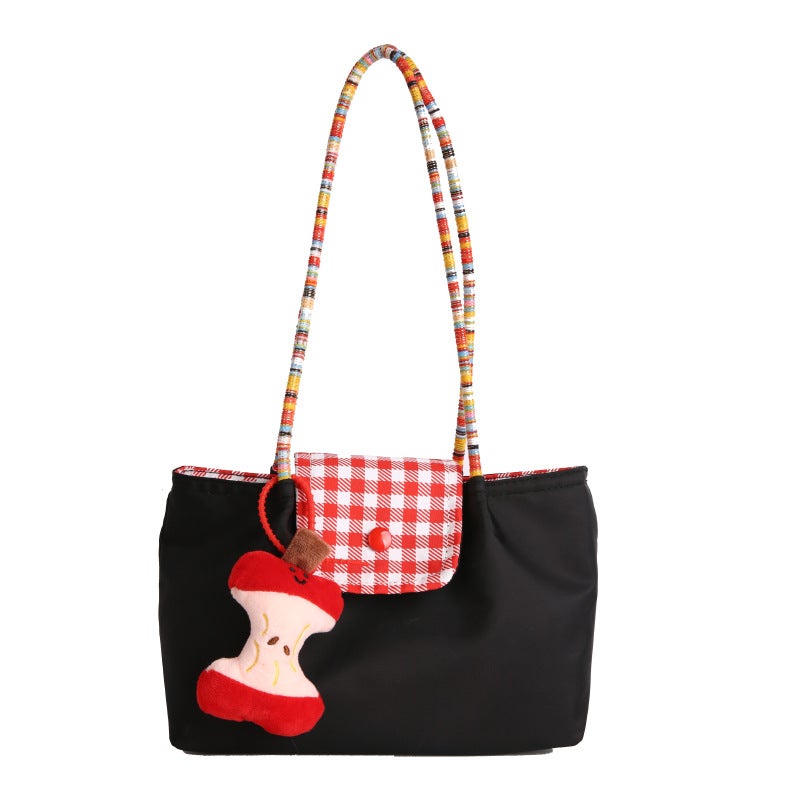 New Women's Shoulder Bag - Quilted Tote with Plaid Contrast - Image 5