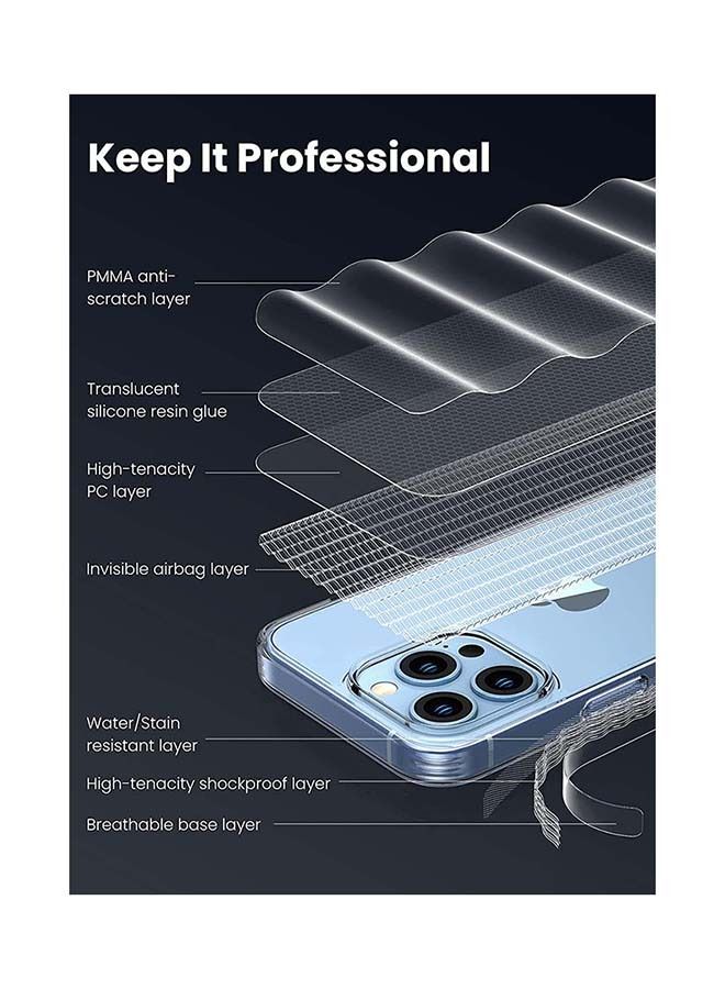 جراب واقٍ لهاتف iPhone متوافق مع 13 Pro شفاف مع امتصاص الصدمات ومضاد للخدش وقواطع دقيقة من مادة البولي يوريثان الحراري ومتناسق نحيف وسهل التثبيت غطاء شفاف 6.1 بوصات - Image 4