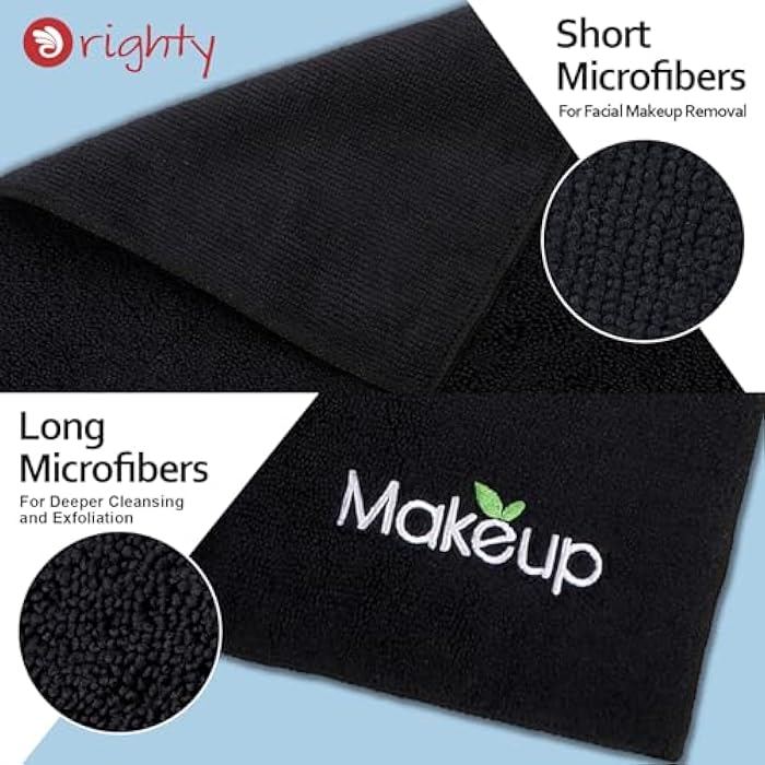 Orighty Makeup Remover Wash Cloths - Super Soft & Quick Dry Microfiber Face Towel, Absorbent Washcloths for Cleansing, Fingertip Face Towels for Makeup Removal, 13 x 13 inch, Pack of 12, Black - Image 3