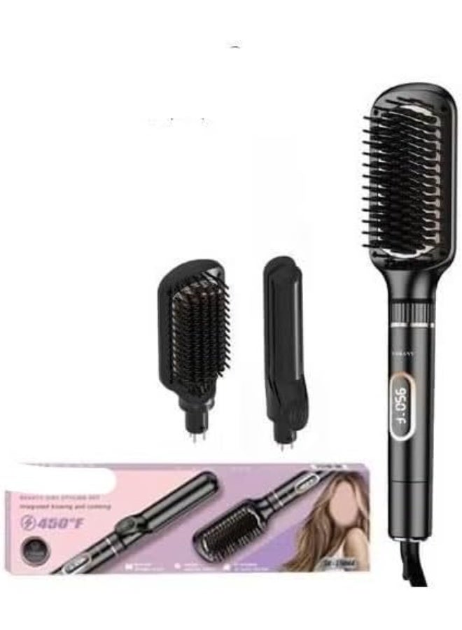 sokany SK-15044 Hair Brush Comb + Iron Straightener 2 * 1 Device Combines Drying, Straightening and Detangling in One Device - Image 2