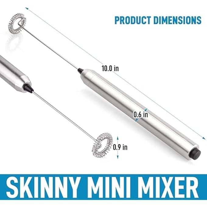 Silk Route Milk Frother Handheld Mini Mixer  Stainless Steel Coffee Frother Electric Handheld Frother For Coffee Latte Frappe  Cordless Battery Operated Electric Whisk  Milk Foamer - Image 4