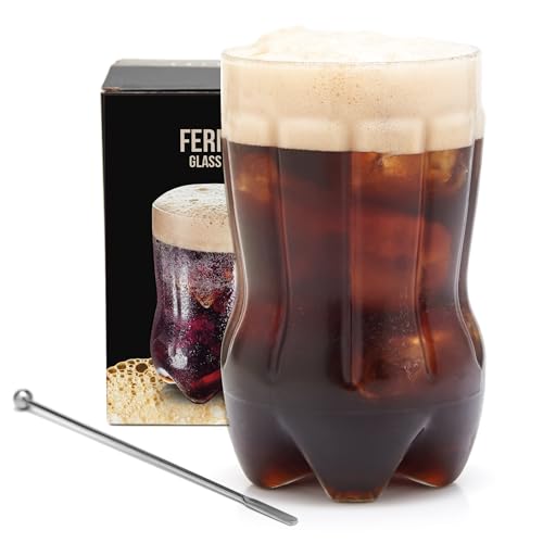 Goliber 22 oz Glass Fernet Cup with Cocktail Spoon | Large-Capacity Crystal-Clear Drinking Glass for Fernet, Cocktails & Spirits | Elegant Bar Glassware - Image 1