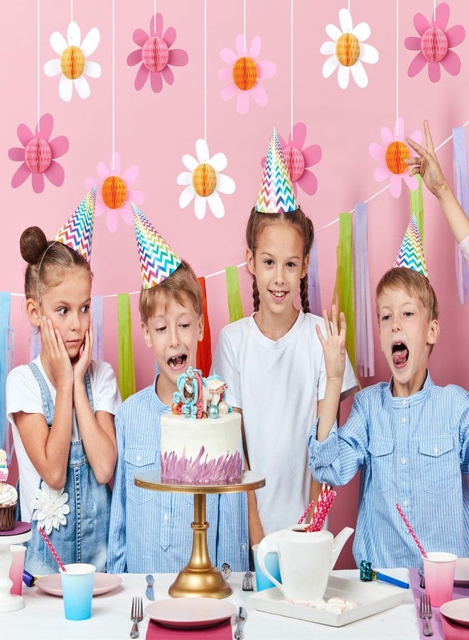 Poen 12 قطعة من زينة حفلات عيد الميلاد على شكل ديزي بتصميم بوهو الرائع من Poen، زينة حفلات عيد الميلاد على شكل ديزي، كرات قرص العسل الصيفية الكلاسيكية، ديكورات سقف الفصول الدراسية، كرات زهور لحفلات استقبال الطفل (ألوان باستيل) - Image 3