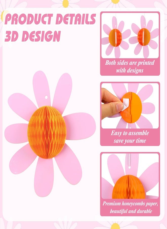 Poen 12 قطعة من زينة حفلات عيد الميلاد على شكل ديزي بتصميم بوهو الرائع من Poen، زينة حفلات عيد الميلاد على شكل ديزي، كرات قرص العسل الصيفية الكلاسيكية، ديكورات سقف الفصول الدراسية، كرات زهور لحفلات استقبال الطفل (ألوان باستيل) - Image 4