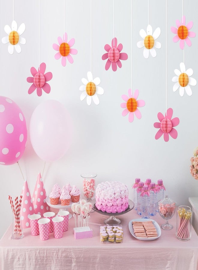 Poen 12 قطعة من زينة حفلات عيد الميلاد على شكل ديزي بتصميم بوهو الرائع من Poen، زينة حفلات عيد الميلاد على شكل ديزي، كرات قرص العسل الصيفية الكلاسيكية، ديكورات سقف الفصول الدراسية، كرات زهور لحفلات استقبال الطفل (ألوان باستيل) - Image 5