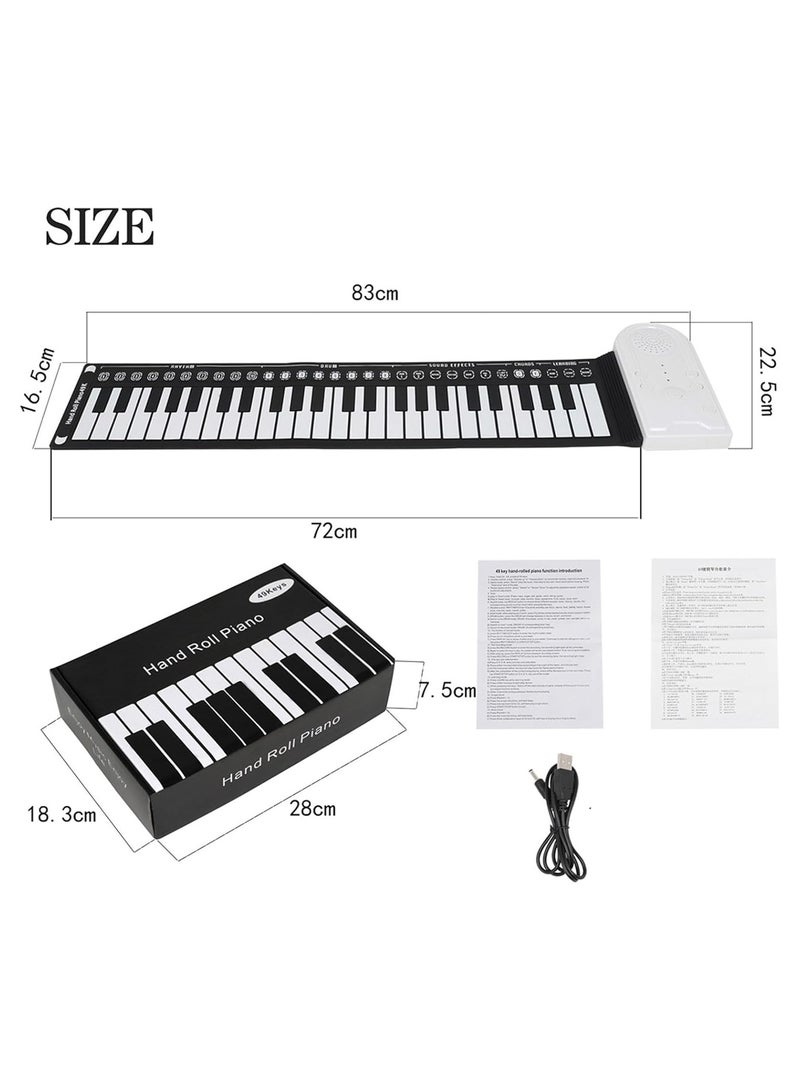 عام مفتاح الكهربائي المحترف 49 مفتاحًا متدليًا، بيانو كهربائي يدوي قابل للطي، بيانو كهربائي مرن للمبتدئين، تمرين بيانو كهربائي. - Image 2