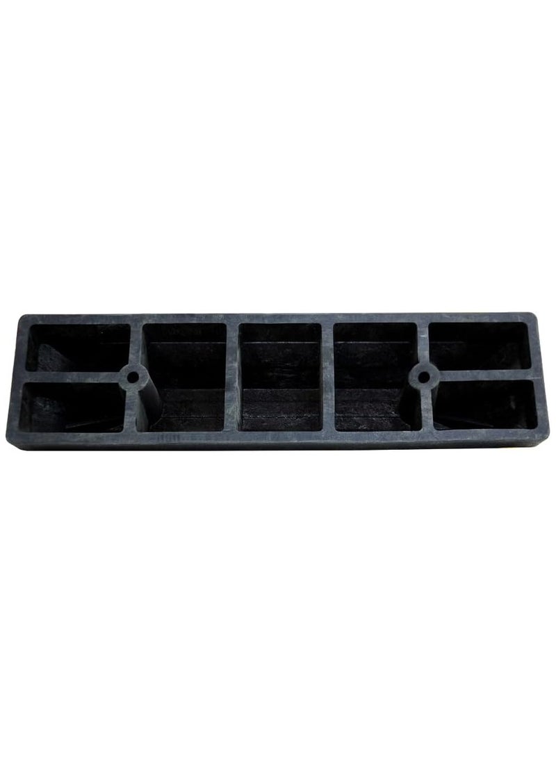 BERRY Berry 57CM Wheel Stopper – Heavy Duty Rubber Parking Blocks with Yellow Strips for Car Parking Areas | Set of 2 Black Wheel Stoppers  - Image 5
