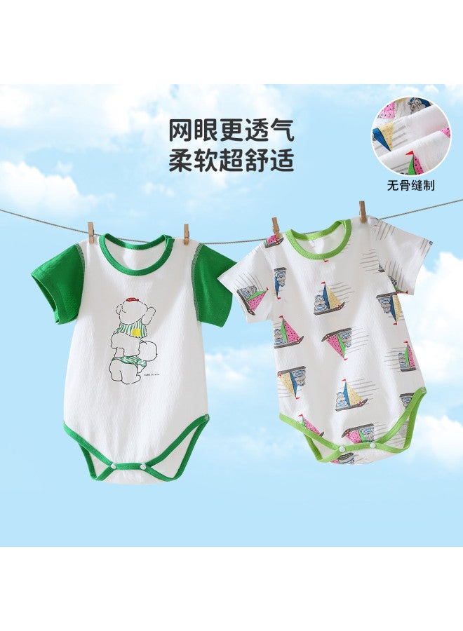 Bornbay baby Romper Summer Soft Short-sleeve Bodysuit Boys' Pajamas Triangle Creeper - Image 4