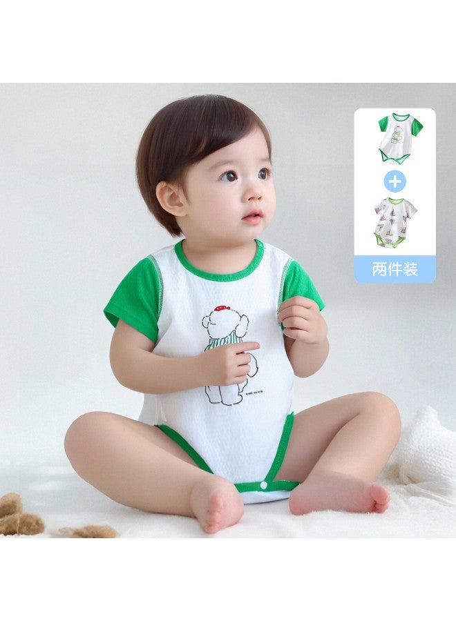 Bornbay baby Romper Summer Soft Short-sleeve Bodysuit Boys' Pajamas Triangle Creeper - Image 2
