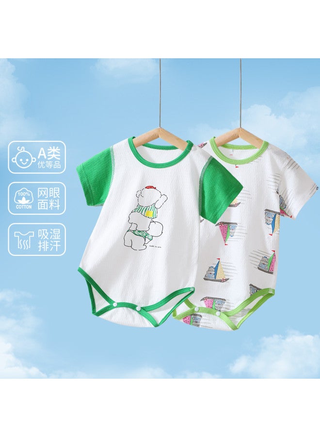 Bornbay baby Romper Summer Soft Short-sleeve Bodysuit Boys' Pajamas Triangle Creeper - Image 5