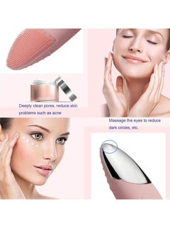 Arabest Facial Cleansing Brush, IPX7 Waterproof Silicon Face Scrub Brush with 5 Speed Modes, Usb Rechargeble Face/Eye Massager with 108 ℉ Heated, facial scrubber for Skin Exfoliation, Deep Cleansing  - Image 3
