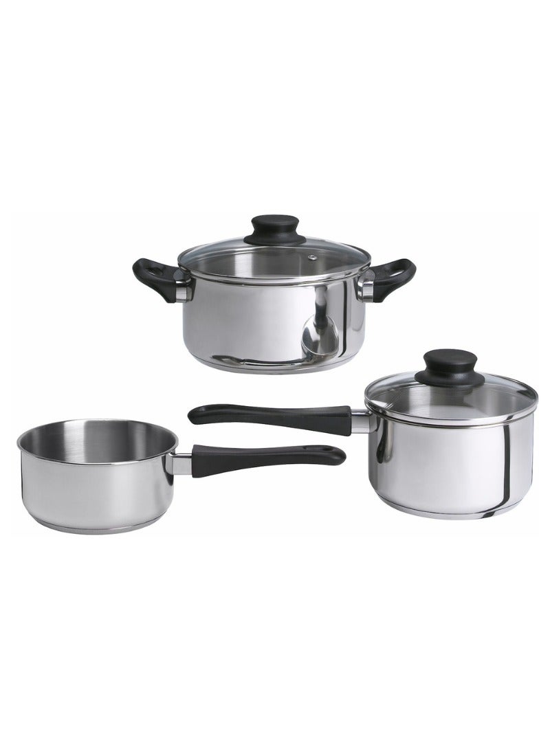 ANNONS 5-Piece Cookware Set, Glass/Stainless Steel - Image 1