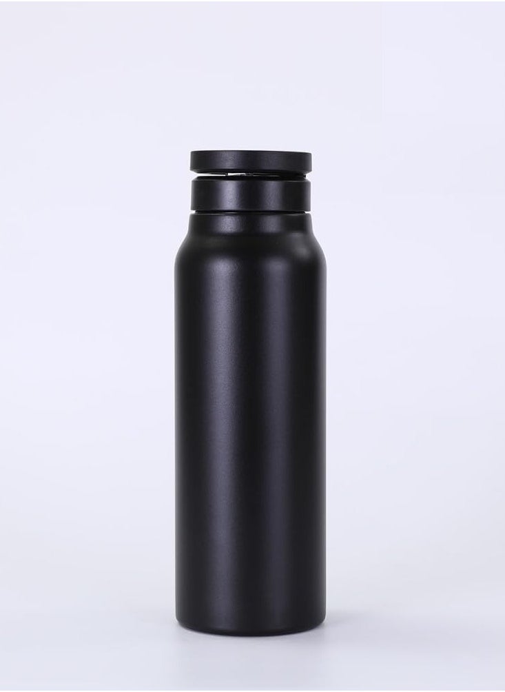 Generic - Water bottle that preserves hot and cold, 700 ml rain bottle with a strong magnet stand to hold the phone during exercise or photography (black) - Image 1