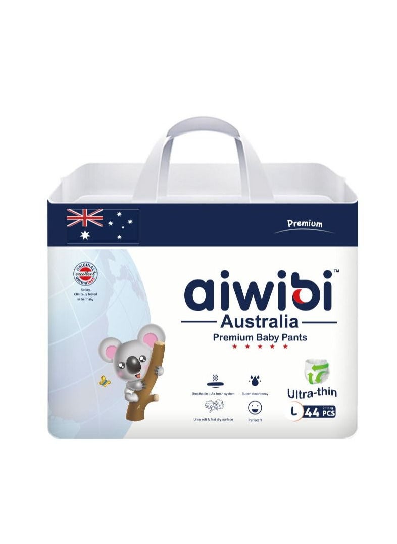 aiwibi - Aiwibi Premium Baby Pants Diapers, Soft, Eco-Friendly Ultra-Thin Pant Diaper Size L 9-14Kg - Image 1