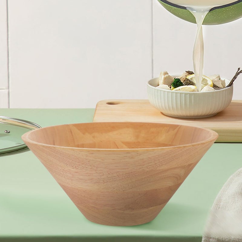 Natural Wood Salad Serving Bowl Large 14X5 8Cm Kitchen Dining Home - Image 5
