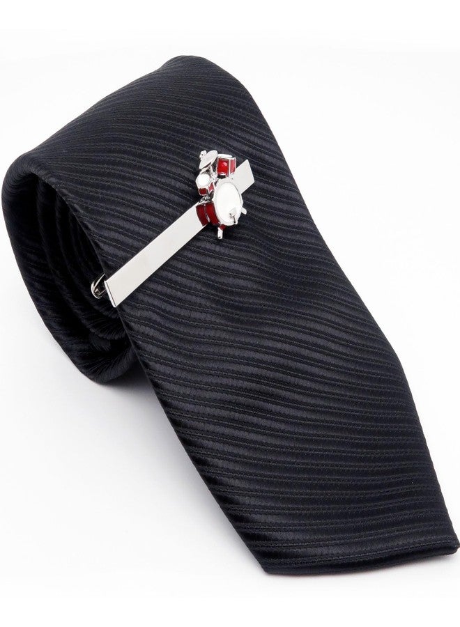 Jonwo Men Tie Clip Drum Kits Tie Bar for Gentleman Metal Silver Tone Regular Necktie Tie Bar Clip for Music Fans Anniversary (Drum Kit Tie Clip) - Image 2