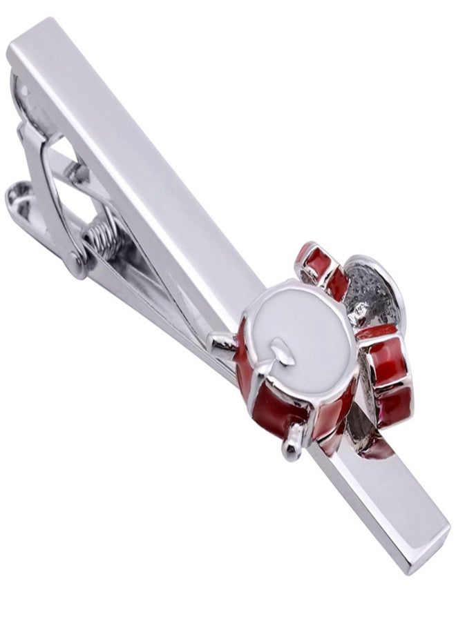Jonwo Men Tie Clip Drum Kits Tie Bar for Gentleman Metal Silver Tone Regular Necktie Tie Bar Clip for Music Fans Anniversary (Drum Kit Tie Clip) - Image 1