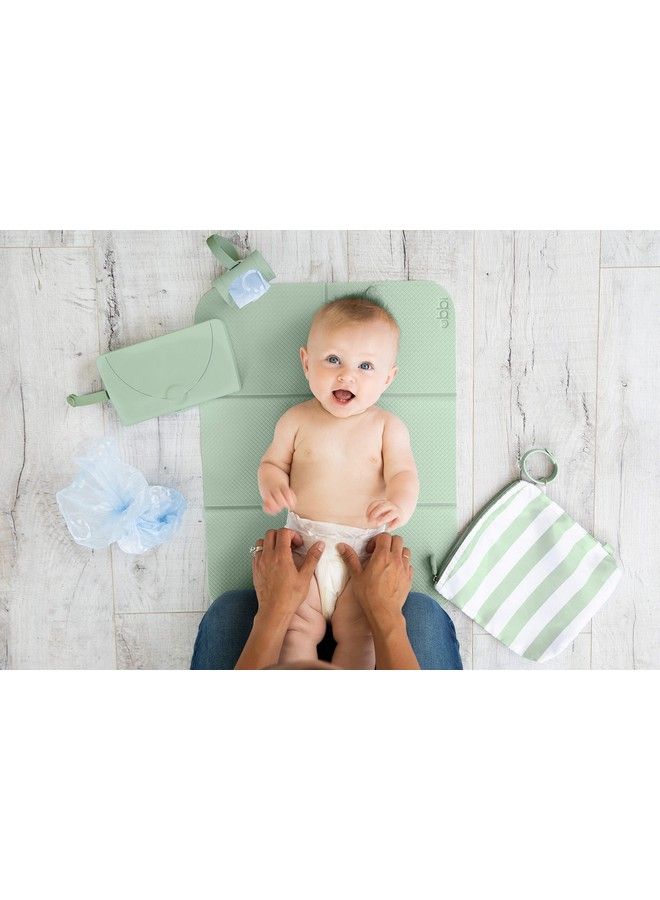 ubbi On The Go Diaper Changing Baby Mat Soft And Comfortable Diaper Bag Accessory Must Have For Newborns Easy To Clean Portable Folding Pad Baby Traveling Accessories Sage Green - Image 4