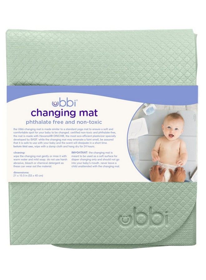 ubbi On The Go Diaper Changing Baby Mat Soft And Comfortable Diaper Bag Accessory Must Have For Newborns Easy To Clean Portable Folding Pad Baby Traveling Accessories Sage Green - Image 3