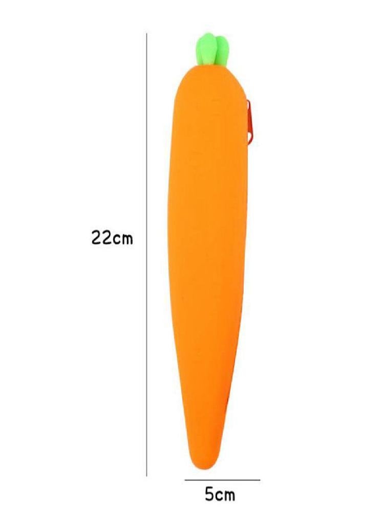 Eckek - Simple Silicone  Capacity Large  Stationery Pag Pencil Case Vegetables Pencil Bag - Image 1