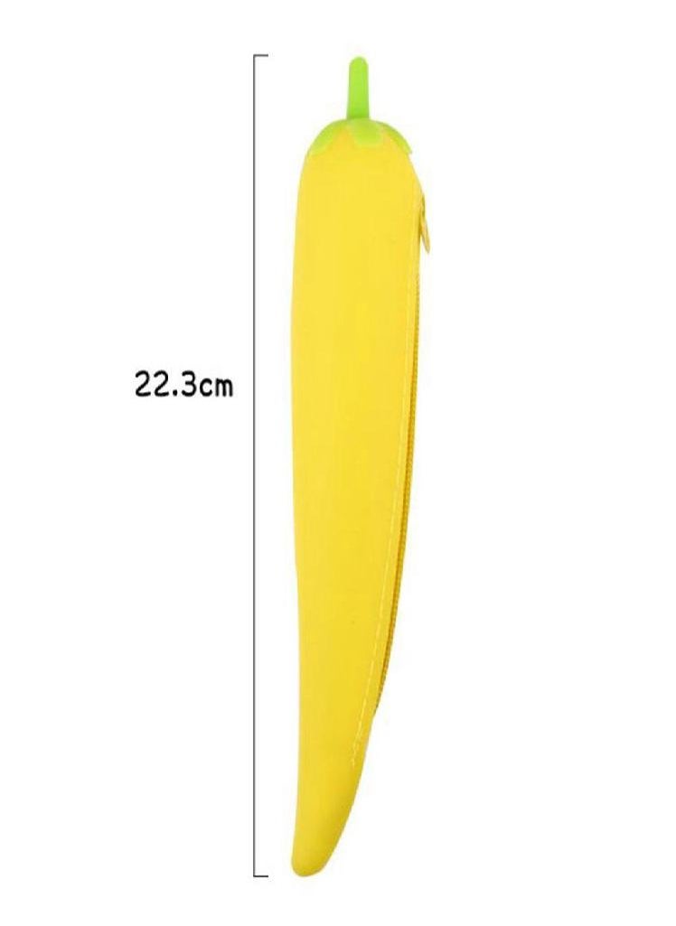 Eckek - Simple Silicone  Capacity Large  Stationery Pag Pencil Case Vegetables Pencil Bag - Image 1