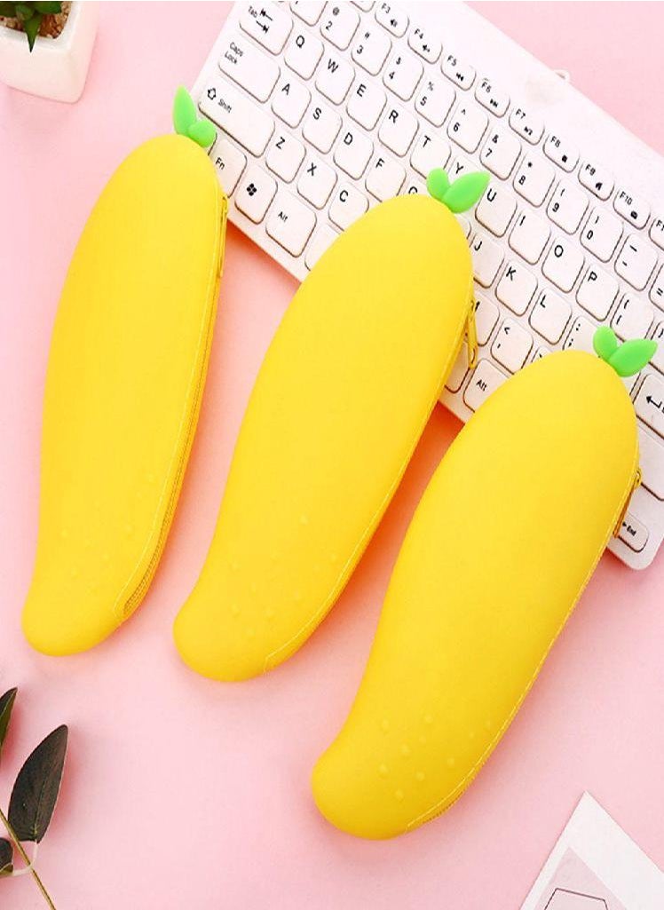 Eckek - Simple Silicone  Capacity Large  Stationery Pag Pencil Case Vegetables Pencil Bag - Image 1