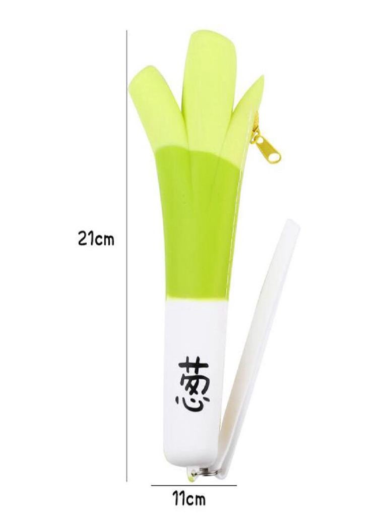 Eckek - Simple Silicone  Capacity Large  Stationery Pag Pencil Case Vegetables Pencil Bag - Image 1